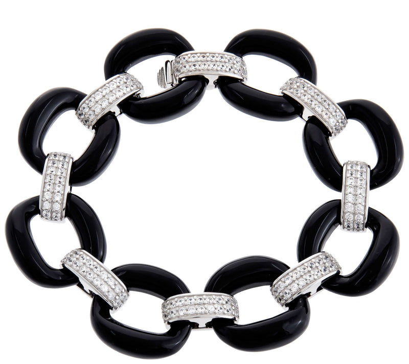 Affinity Gems Gemtone Link & White Zircon Bracelet, Sterling — View 5