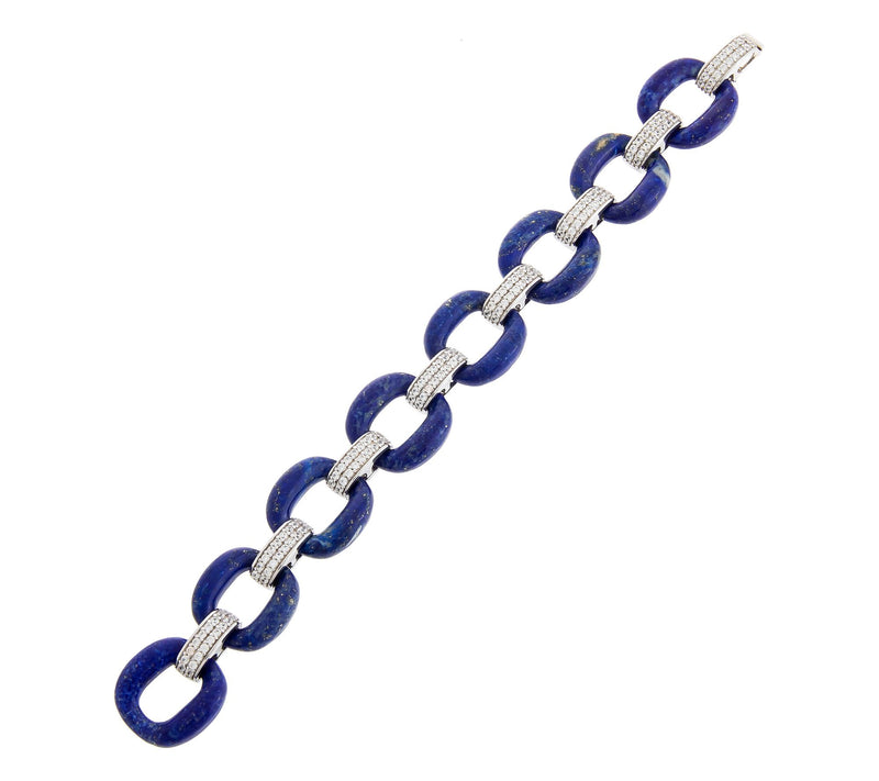 Affinity Gems Gemtone Link & White Zircon Bracelet, Sterling — View 9