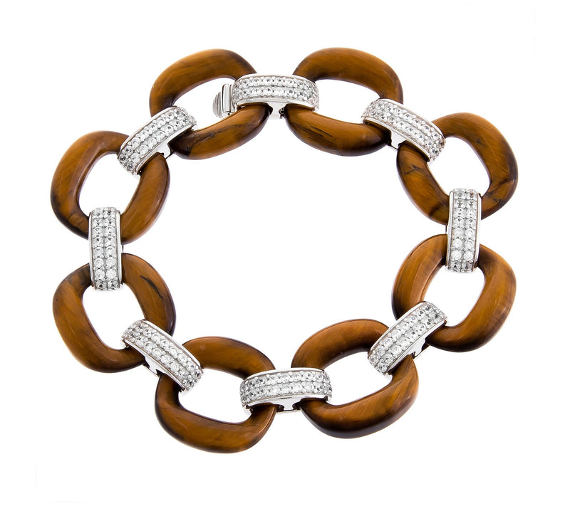 Affinity Gems Gemtone Link & White Zircon Bracelet, Sterling — View 7