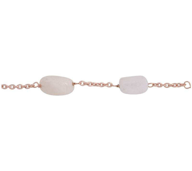 14K Rose Gold Plated Rainbow Moonstone Bead Bracelet — View 4