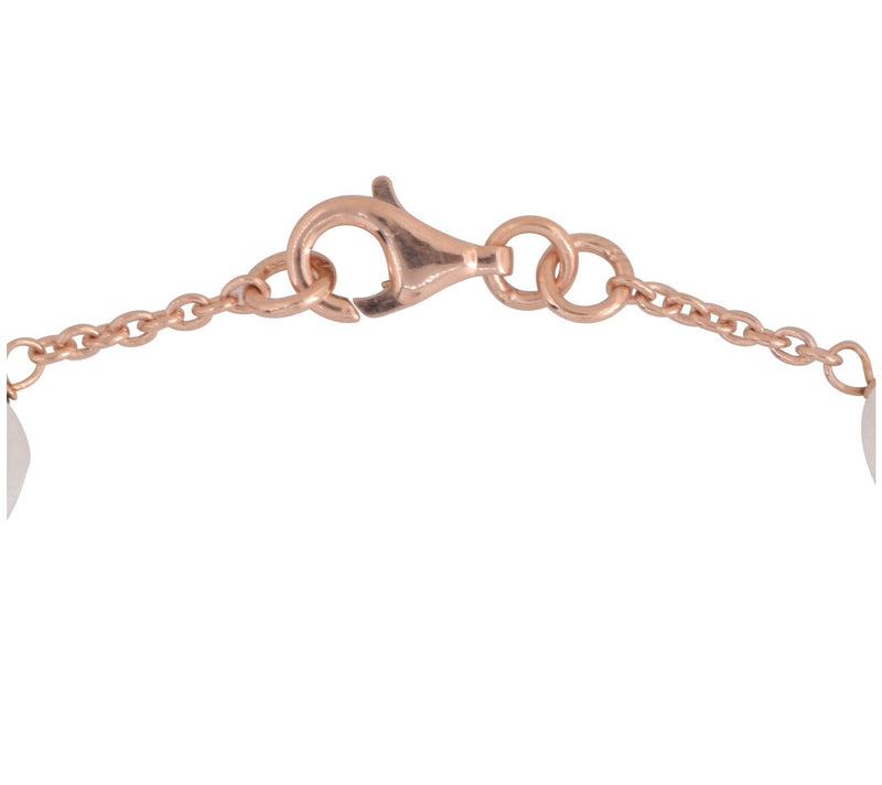 14K Rose Gold Plated Rainbow Moonstone Bead Bracelet — View 5