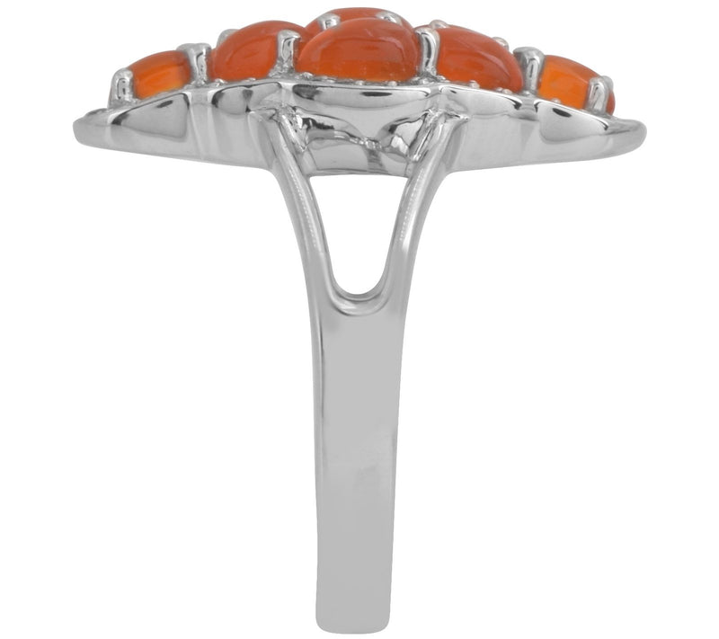 Affinity Gems Carnelian & White Topaz Cluster Ring, Sterling — View 5