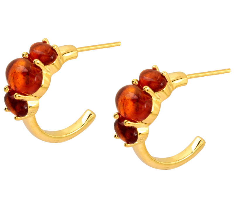 Affinity Gems Amber Hoop Earrings, 14K Gold Plated — View 5