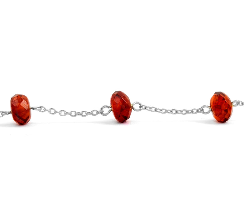Affinity Gems Amber Bead Station Bracelet, Sterling Silver — View 5