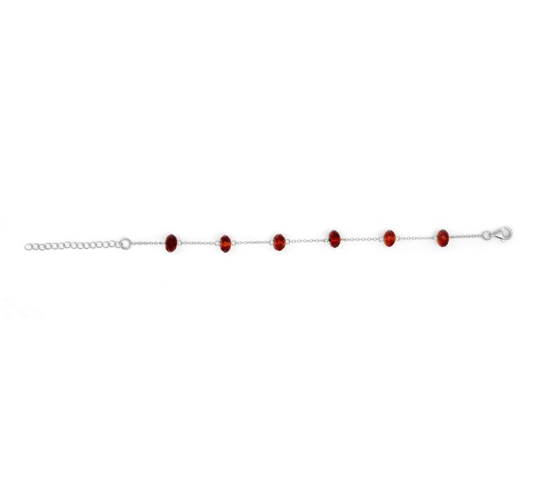 Affinity Gems Amber Bead Station Bracelet, Sterling Silver — View 4