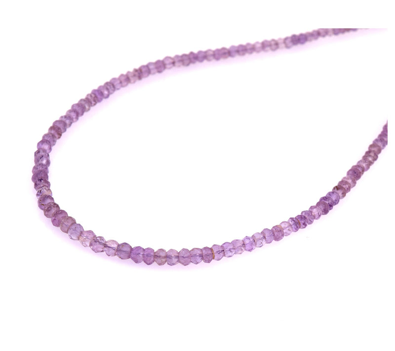 14K Rose Gold Plated Amethyst Rose De France Beaded Necklace — View 3