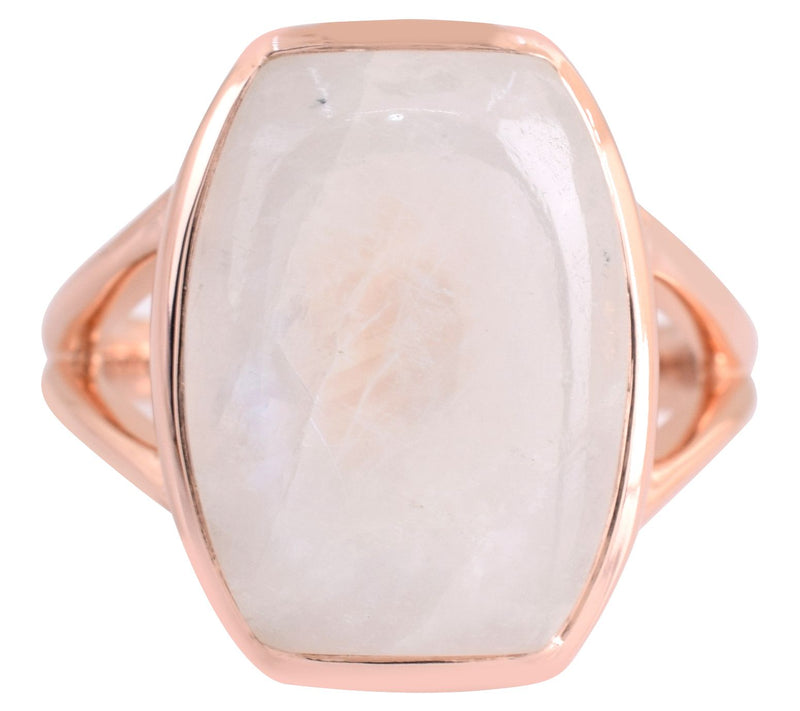 Affinity Gems Moonstone Solitaire Ring, 14K Rose Gold Plated — View 4
