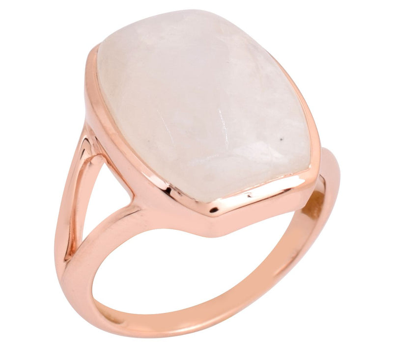 Affinity Gems Moonstone Solitaire Ring, 14K Rose Gold Plated — Main view