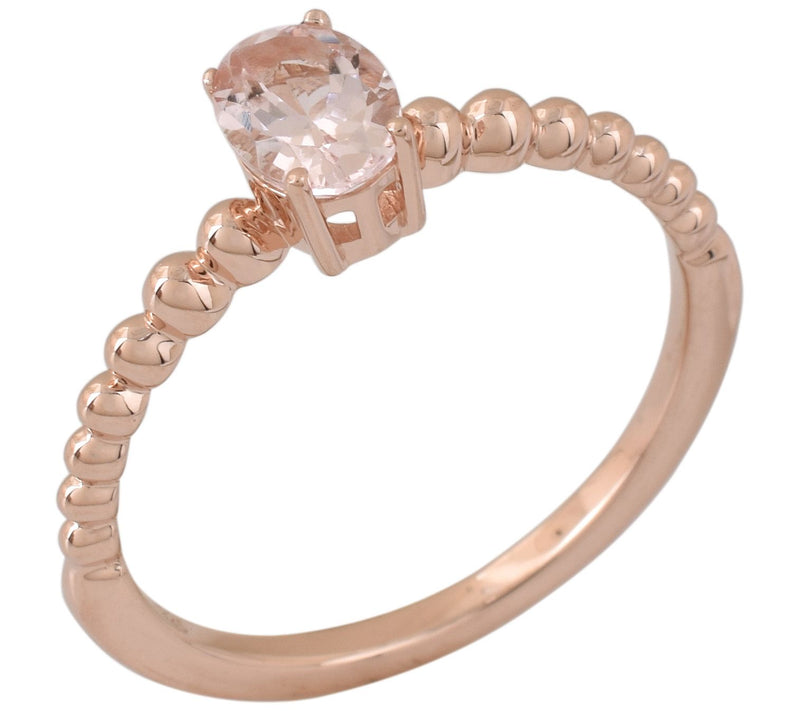 Affinity Gems Morganite Solitaire Ring, 14K Rose Plated — Main view