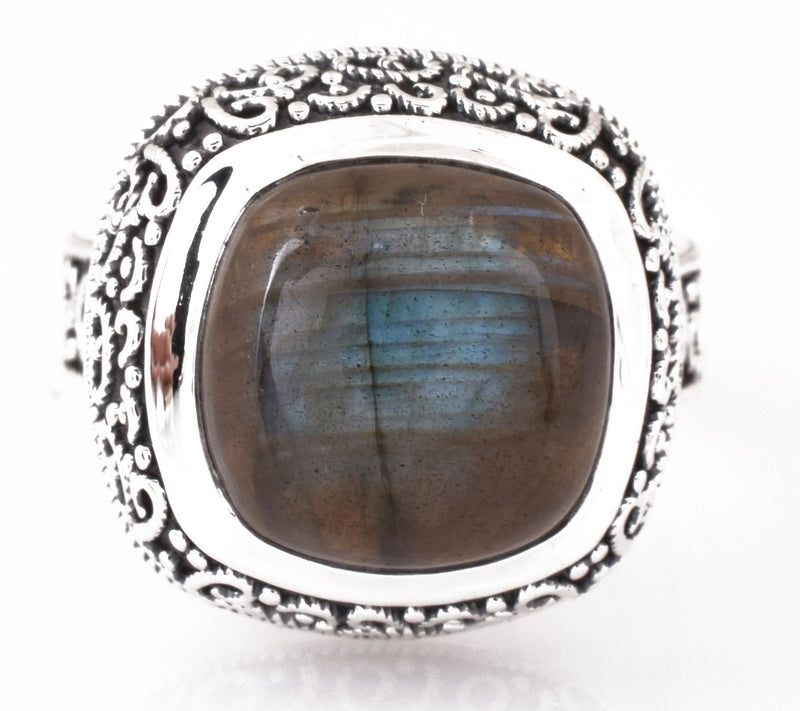 Artisan Crafted Sterling Labradorite Solitaire Ring — View 5
