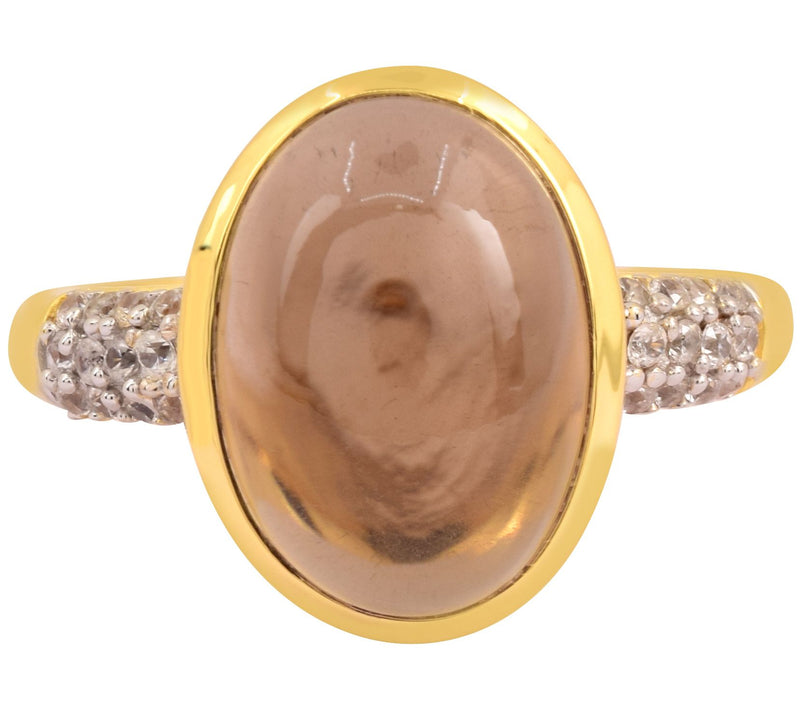 Affinity Gems Quartz & White Zircon Ring, 14K Gold Plated — View 4
