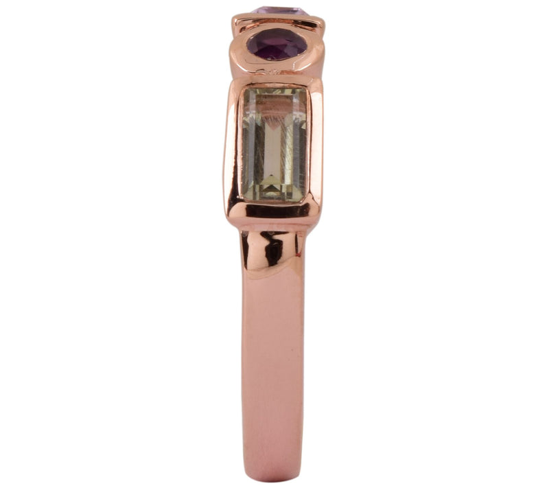 Affinity Gems Multi-Gemstone Band Ring, 14K Rose Gold Plated — View 6