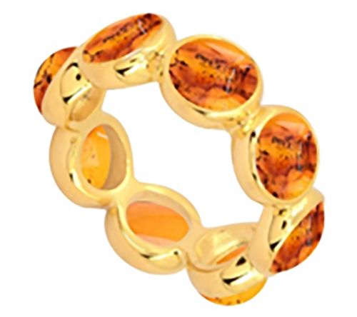 Affinity Gems Amber Band Ring, 14K Gold Plated — Main view