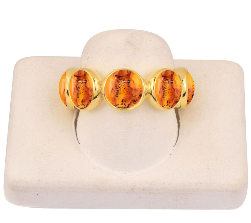 Affinity Gems Amber Band Ring, 14K Gold Plated — View 7
