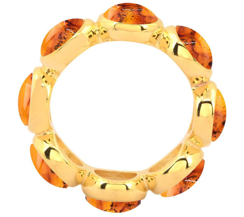 Affinity Gems Amber Band Ring, 14K Gold Plated — View 5