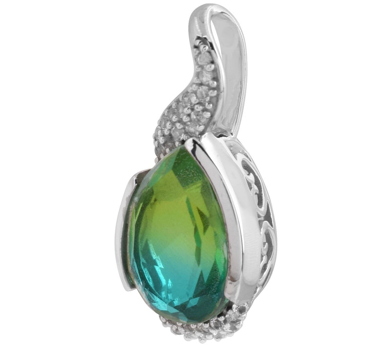 Affinity Gems Mystic Quartz Doublet & Topaz Penant, Sterling — Main view