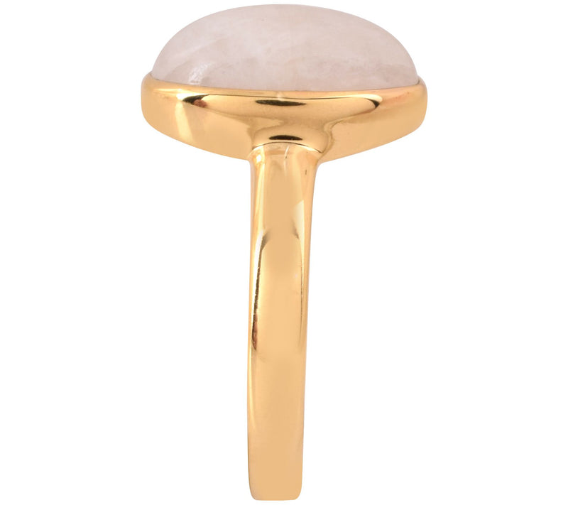 Affinity Gems Oval Rainbow Moonstone Ring, 14K Gold Plated — View 5