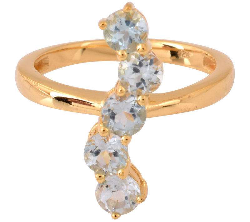 Affinity Gems 1.10 cttw Blue Topaz Ring, 14K Gold Plated — View 4