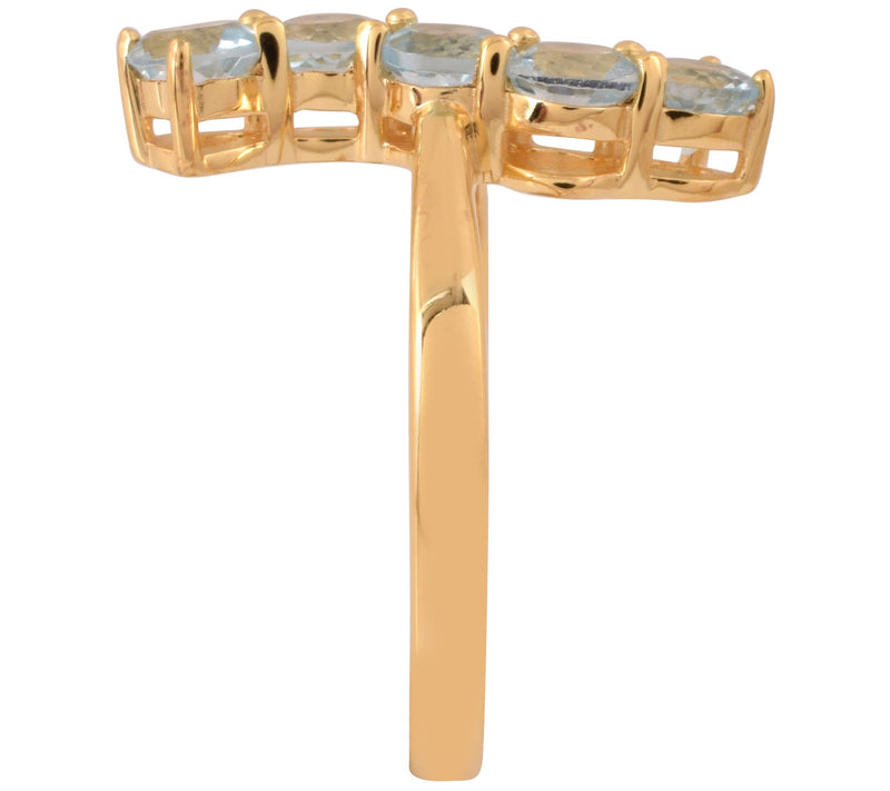 Affinity Gems 1.10 cttw Blue Topaz Ring, 14K Gold Plated — View 6