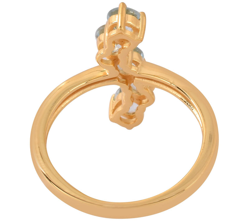 Affinity Gems 1.10 cttw Blue Topaz Ring, 14K Gold Plated — View 5