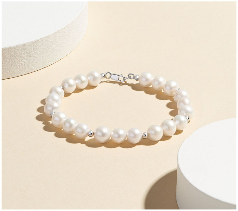 Affinity Cultured Pearl Bracelet, Sterling Silver — View 4