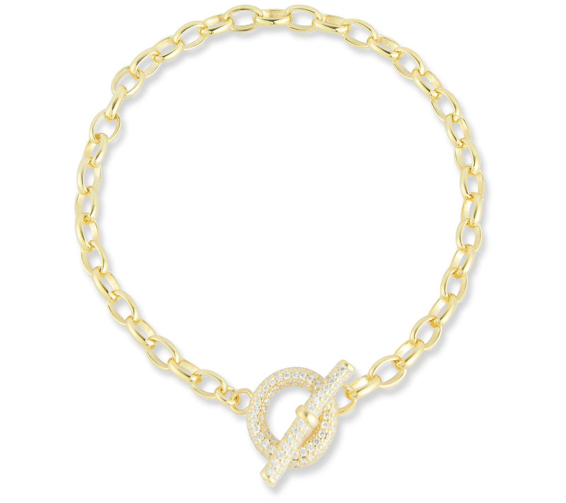 Sterlina Silver Pave Toggle Clasp Bracelet, Sterling — View 5