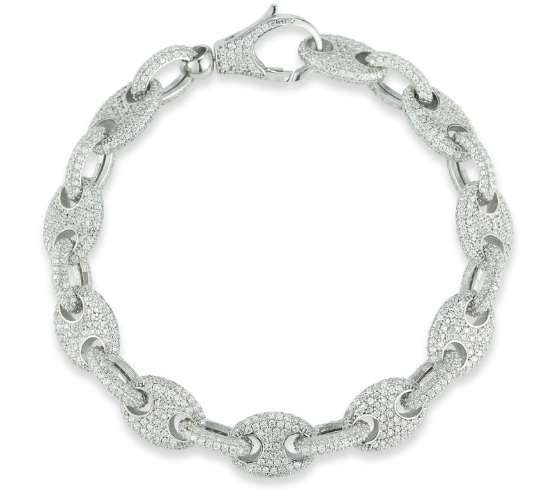 Sterlina Silver Pave Mariner Link Bracelet, Sterling — View 3