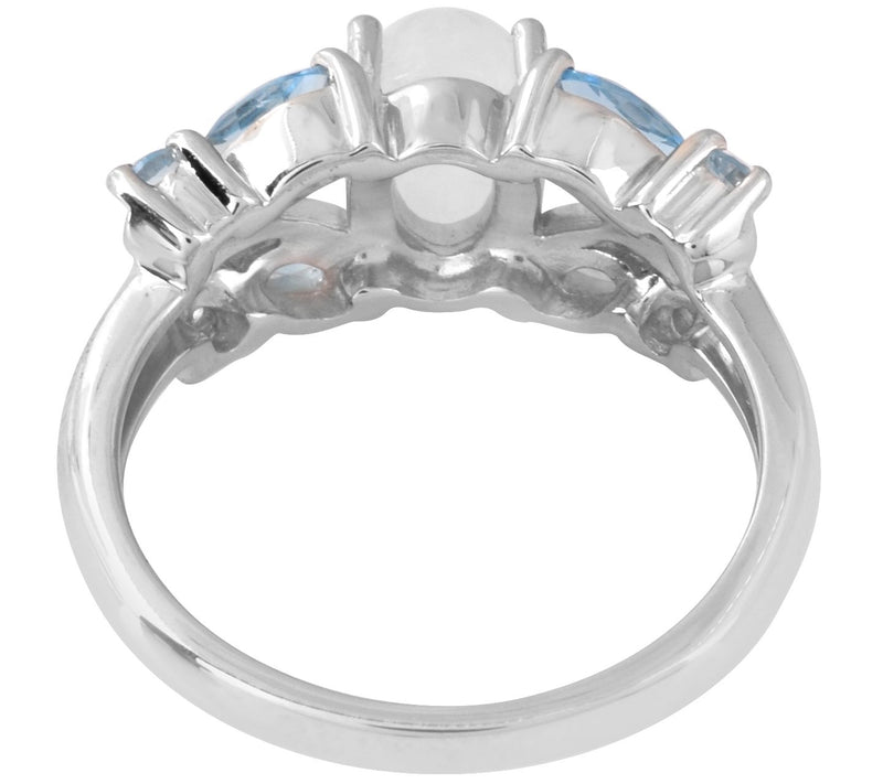 Affinity Gems Rainbow Moonstone & Blue Topaz Ring, Sterling — View 6