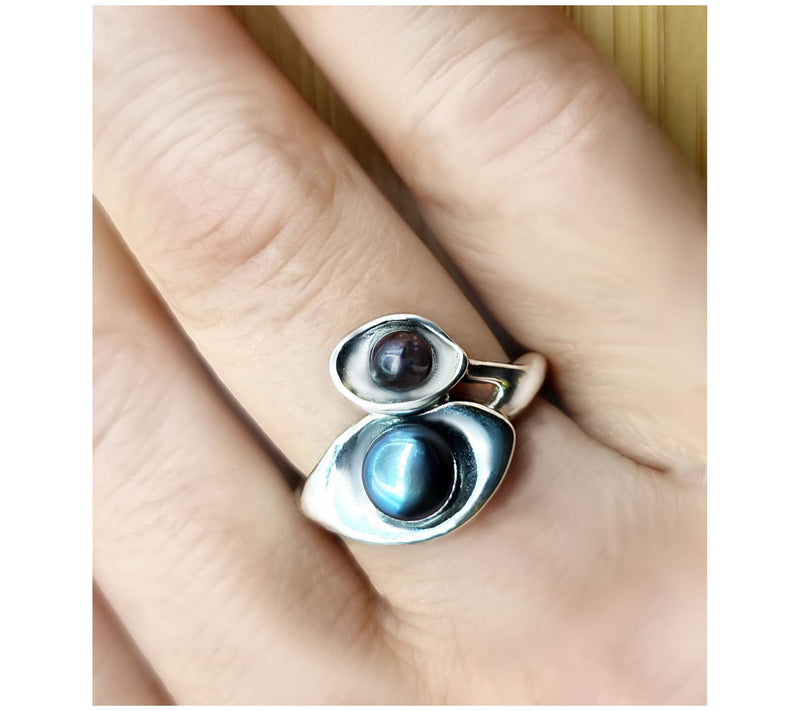Hagit Sterling Silver Morning Dew Cultured Pearl Ring — View 7