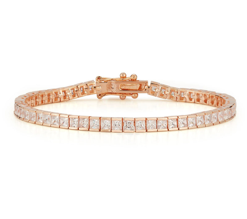 Sterlina Silver Princess Cut Tennis Bracelet, Sterling — View 3