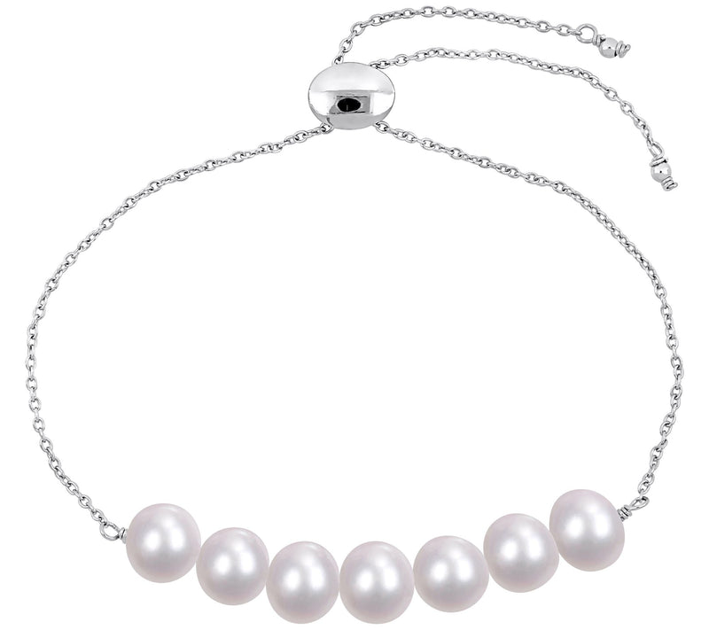 Affinity Cultured Pearl Adjustable Bracelet, Sterling Silver — Main view