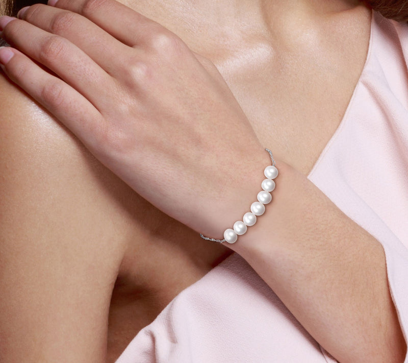 Affinity Cultured Pearl Adjustable Bracelet, Sterling Silver — View 6
