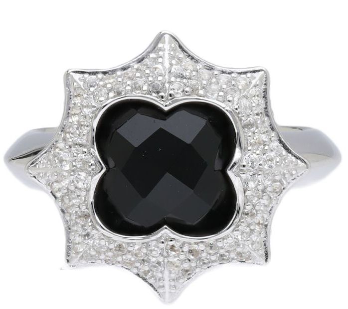 Margo Manhattan Sterling Silver Onyx Roey Ring — Main view
