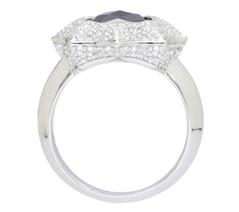 Margo Manhattan Sterling Silver Onyx Roey Ring — View 2