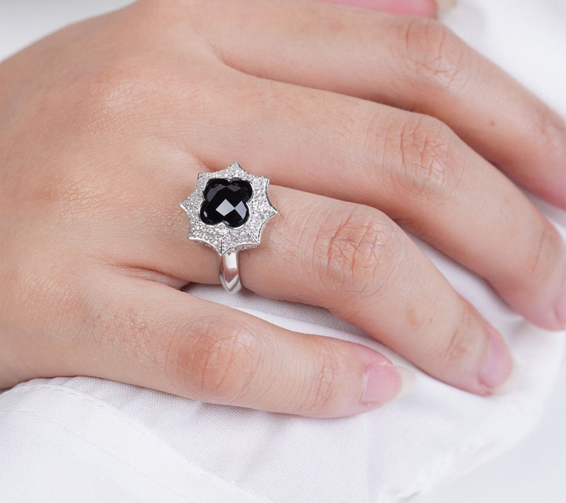 Margo Manhattan Sterling Silver Onyx Roey Ring — View 5