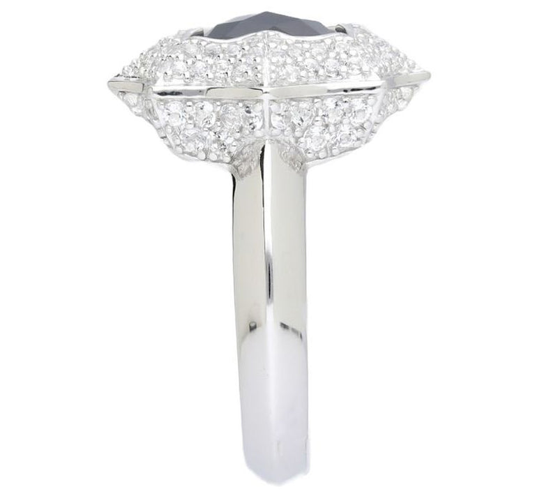 Margo Manhattan Sterling Silver Onyx Roey Ring — View 3