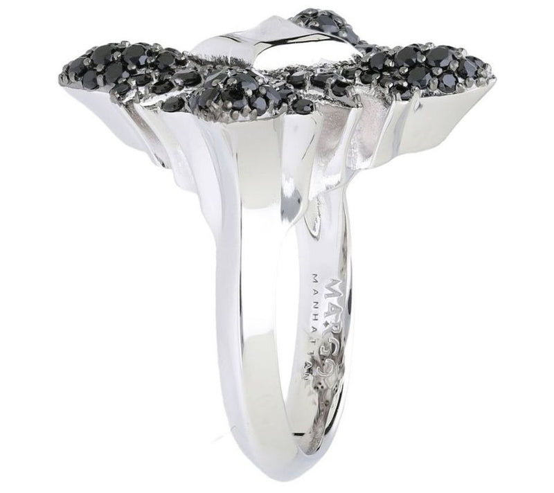 Margo Manhattan Sterling Silver Black Spinel Chantal Ring — View 3