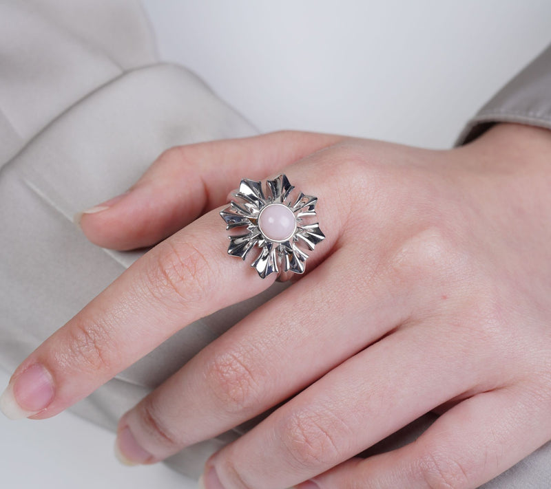 Margo Manhattan Sterling Silver Pink Opal LydiaRing — View 5