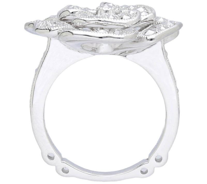 Dallas Prince Chrome Marcasite Secret Garden Rose Ring — View 2