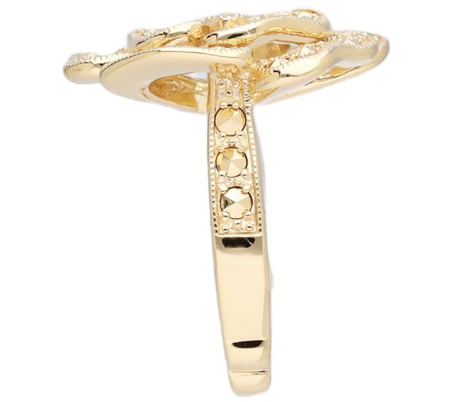Dallas Prince 14K Clad Chrome Marcasite Secretarden Ring — View 7