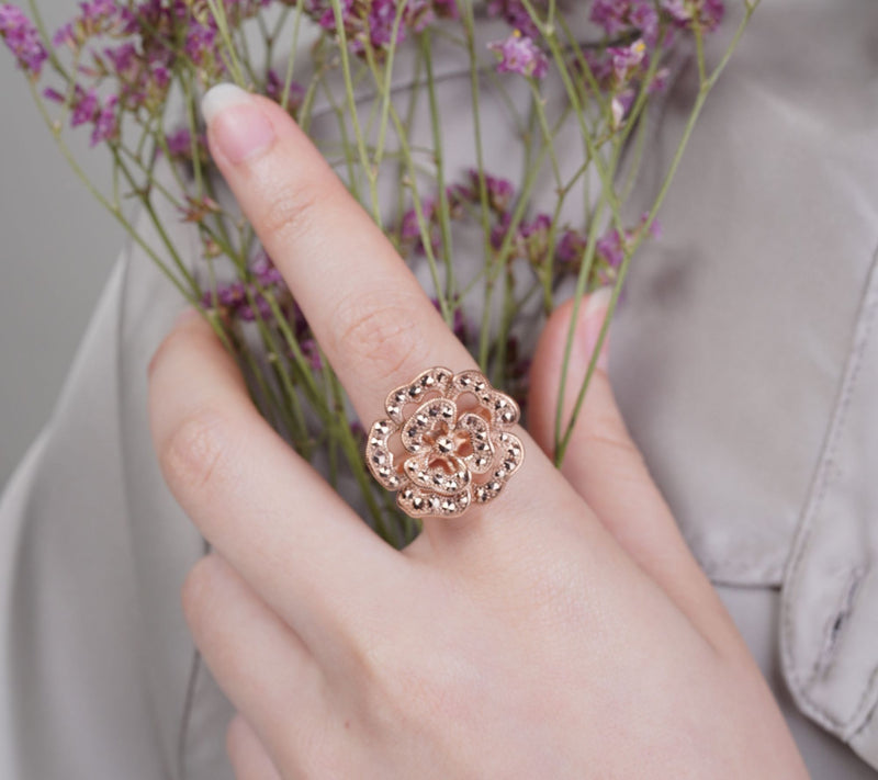 Dallas Prince 14K Clad Chrome Marcasite Secretarden Ring — View 10