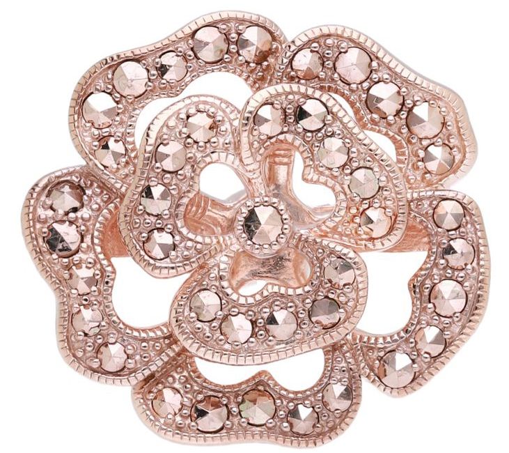 Dallas Prince 14K Clad Chrome Marcasite Secretarden Ring — View 3