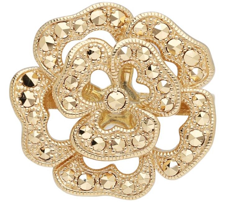 Dallas Prince 14K Clad Chrome Marcasite Secretarden Ring — View 5