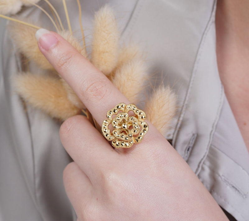Dallas Prince 14K Clad Chrome Marcasite Secretarden Ring — View 9