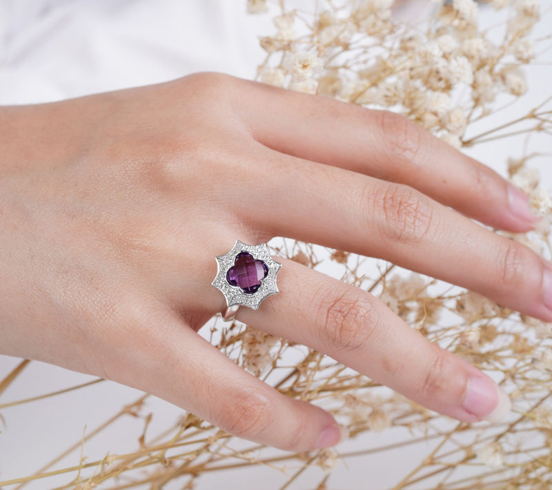 Margo Manhattan Sterling Silver Amethyst Roey Ring — View 5
