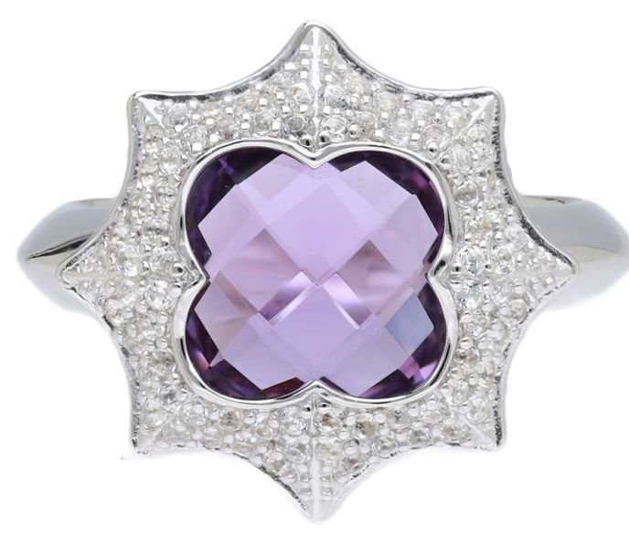 Margo Manhattan Sterling Silver Amethyst Roey Ring — Main view