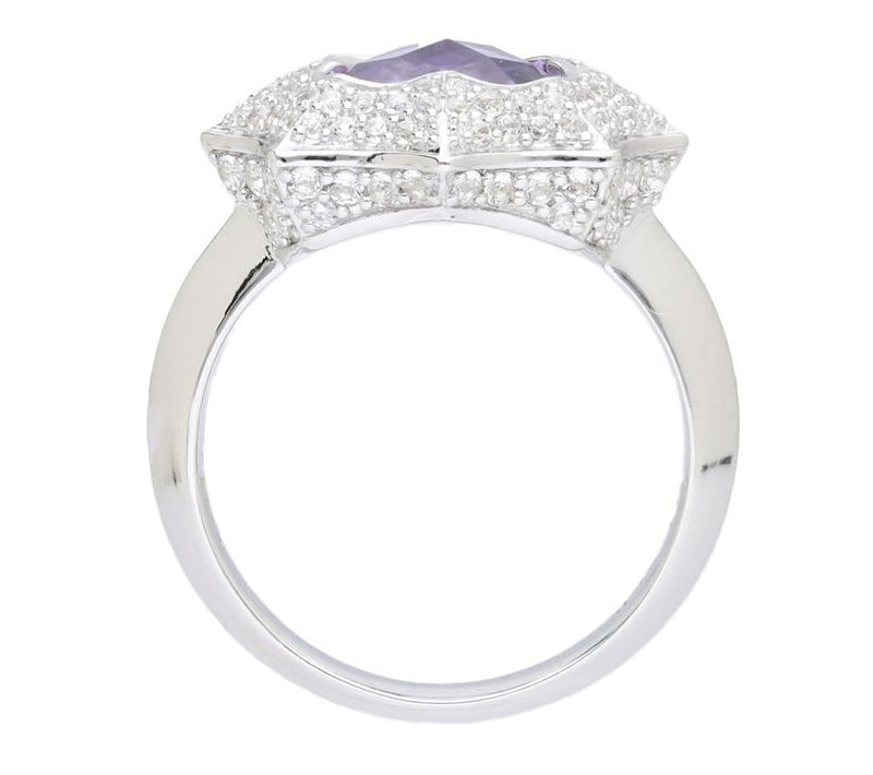 Margo Manhattan Sterling Silver Amethyst Roey Ring — View 2