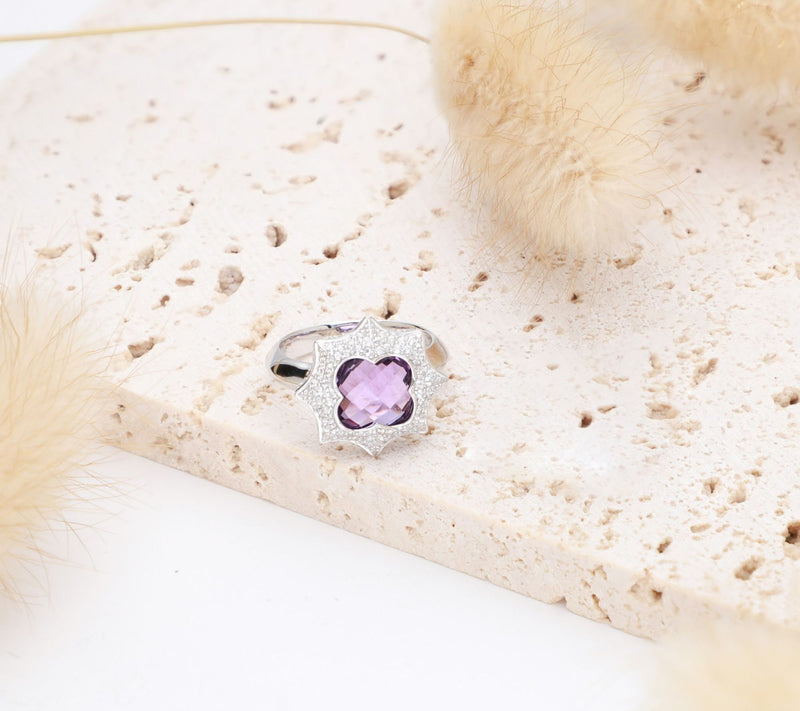 Margo Manhattan Sterling Silver Amethyst Roey Ring — View 4