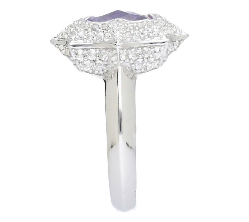 Margo Manhattan Sterling Silver Amethyst Roey Ring — View 3