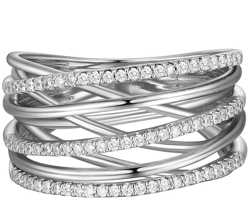 LuxLab 0.40 cttw Lab Grown Diamond Bypass Ring, Sterling — View 5